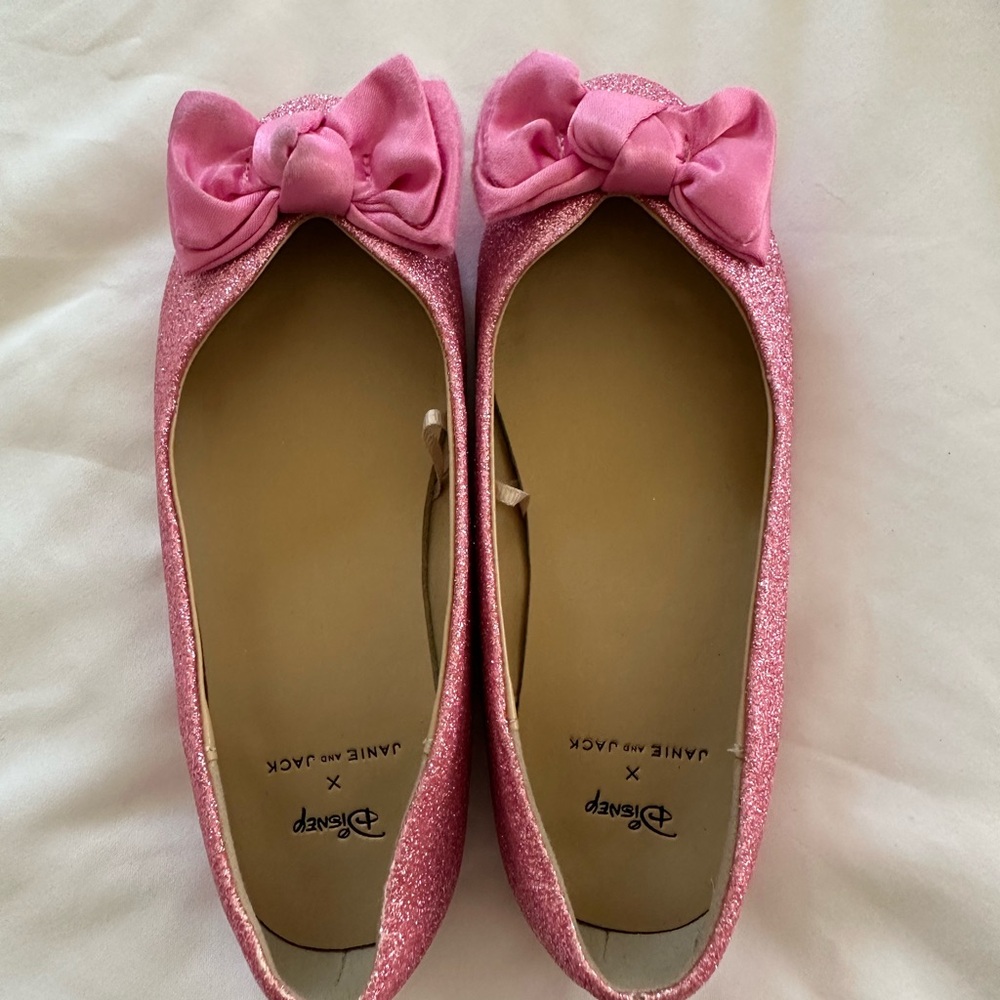 Janie and Jack Sparkling Pink Flats with Bow